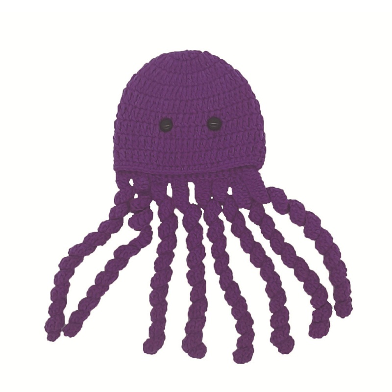 Mũ Len Hình Bạch Tuộc Dễ Thương Cho Bé Chụp Ảnh