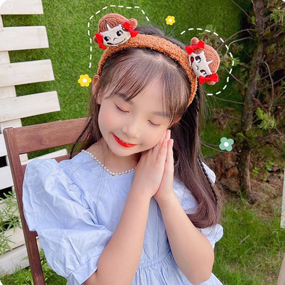 Băng đô vải lông mềm thiết kế kiểu gấu hoạt hình phong cách Hàn Quốc dễ thương thời trang dành cho nữ