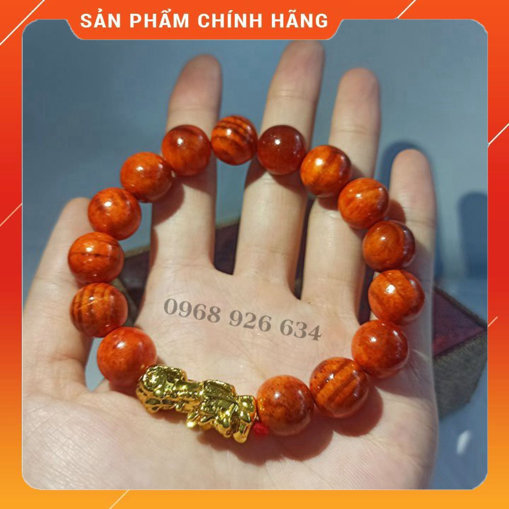 Vòng phong thủy 💖FREE SHIP💖Vòng tay gỗ huyết long Tỳ Hưu 12 li may mắn loại tốt