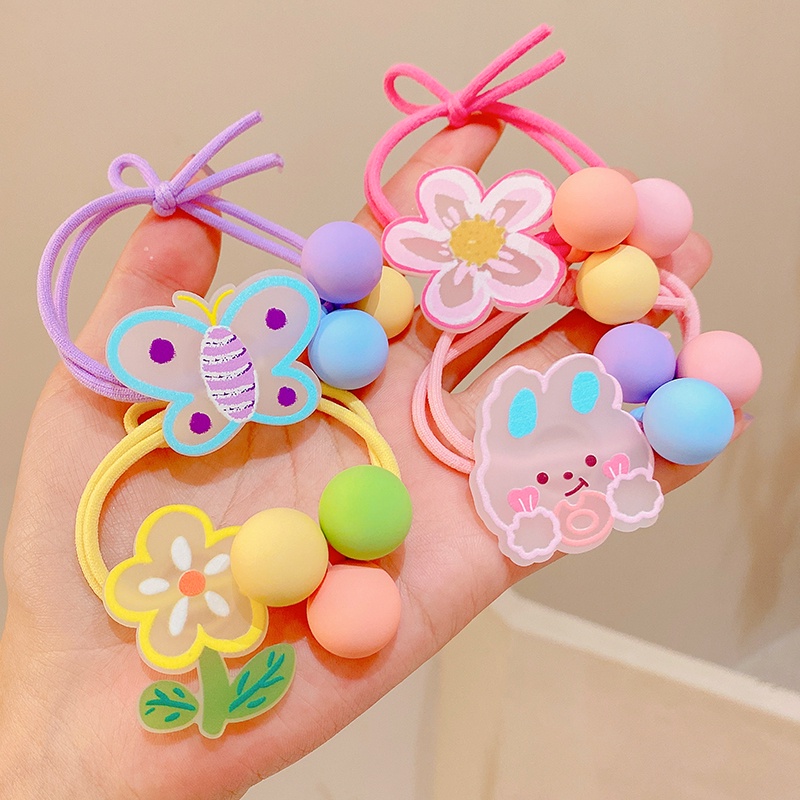 Dây Cột Tóc Co Giãn Hình Nơ Hoạt Hình Dễ Thương Cho Bé Gái