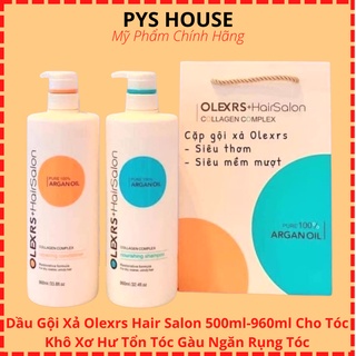 Bộ Gội Xả cao cấp Olexrs Hair Salon Argan oil 500ml/960ml giảm rụng tóc, phục hồi tóc bị hư tổn CHÍNH HÃNG