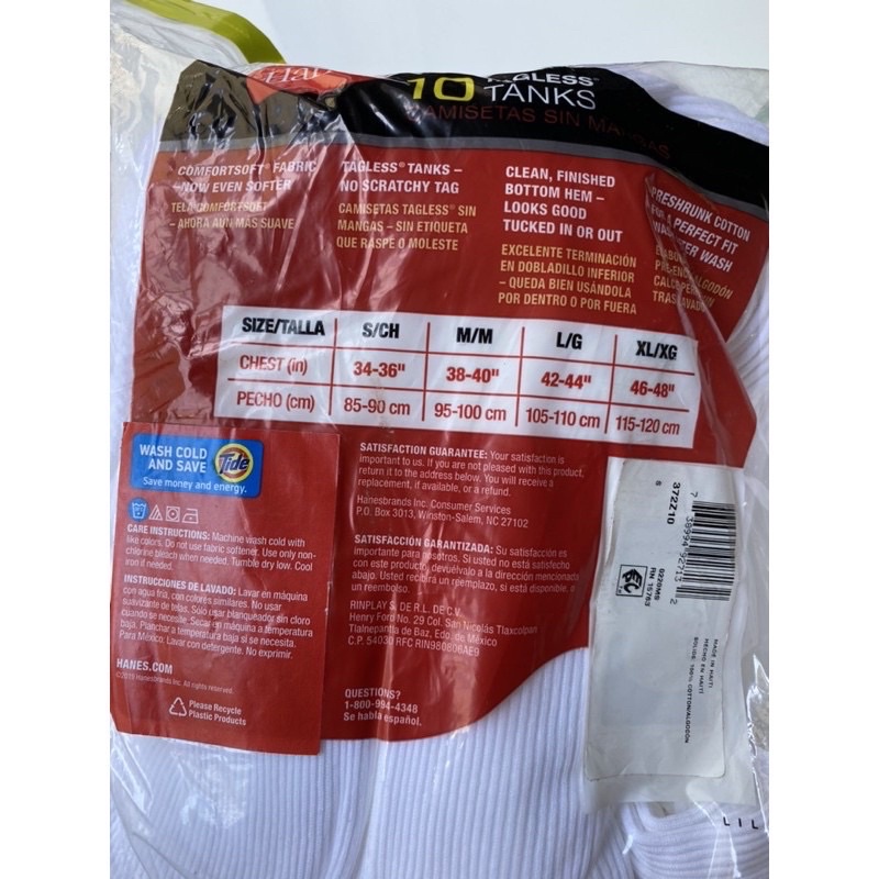 Áo thun ba lổ Hanes usa import