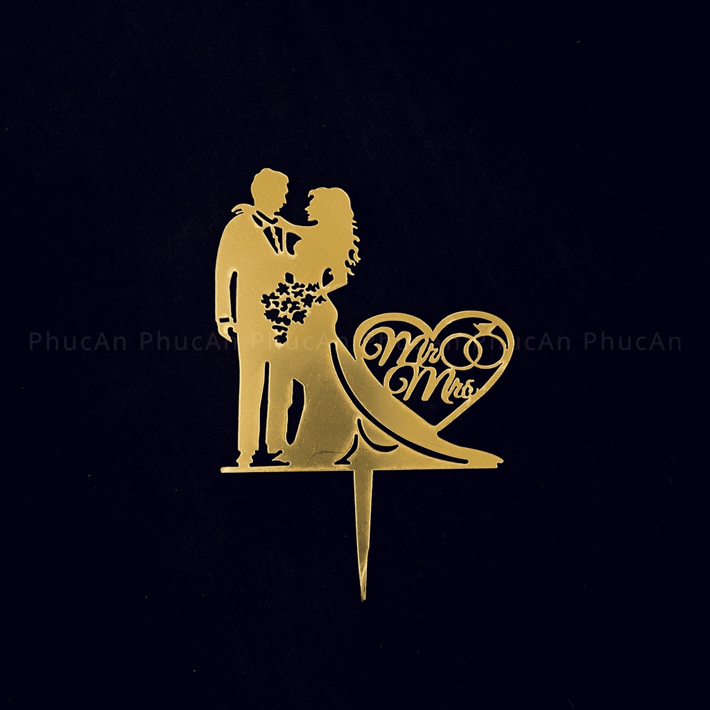 Cây cắm hpbd mica vàng đen cắm bánh sinh nhật ngẫu nhiên