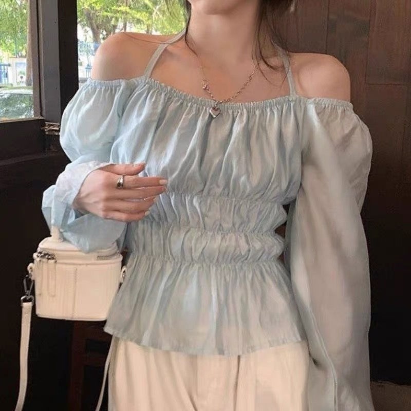 Áo Sơ Mi Dài Tay Cổ Vuông Thời Trang Theo Phong Cách Pháp Cho Nữ