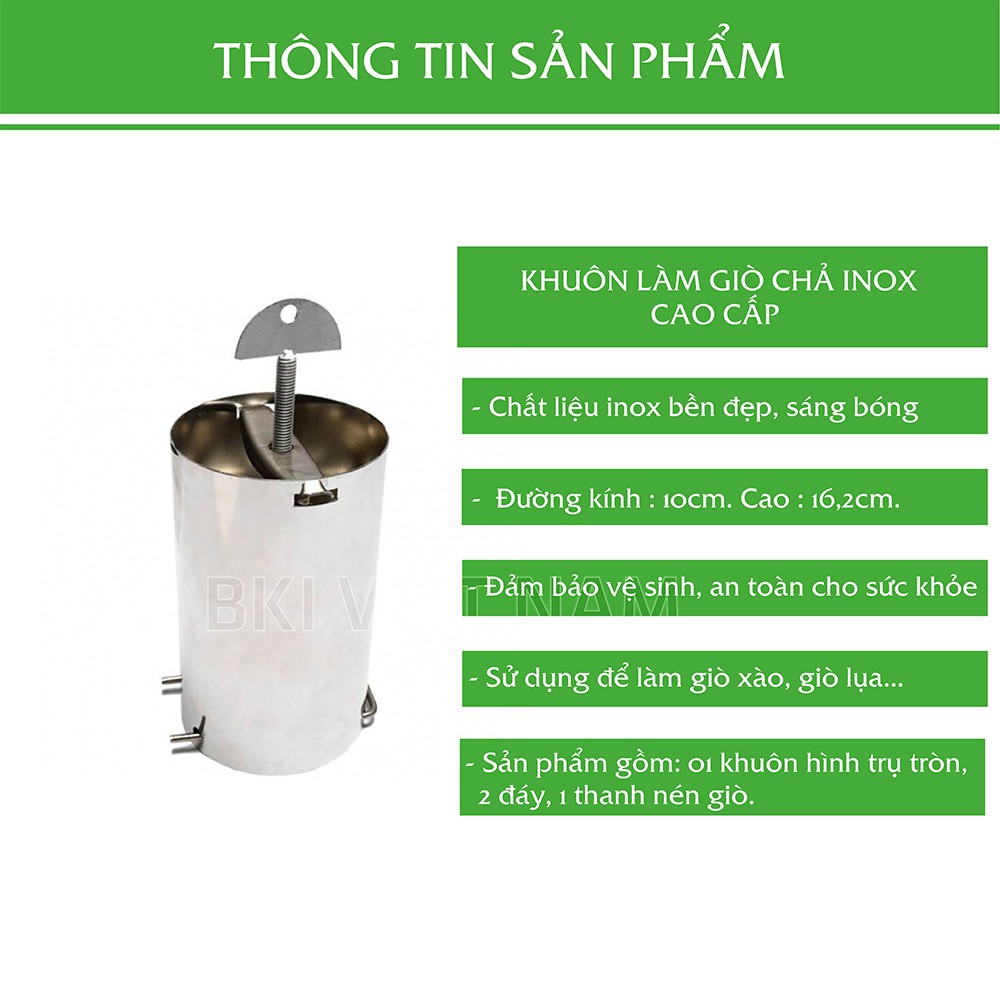 Khuôn Làm Giò Chả INOX 1KG - Khuôn Làm Giò Chả 1KG