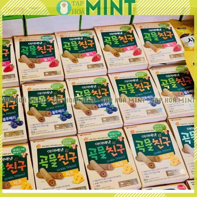 Bánh ngũ cốc hữu cơ Ivenet Hàn Quốc bổ sung canxi, bánh cho bé ăn dặm 9 tháng - Tạp hoá mint