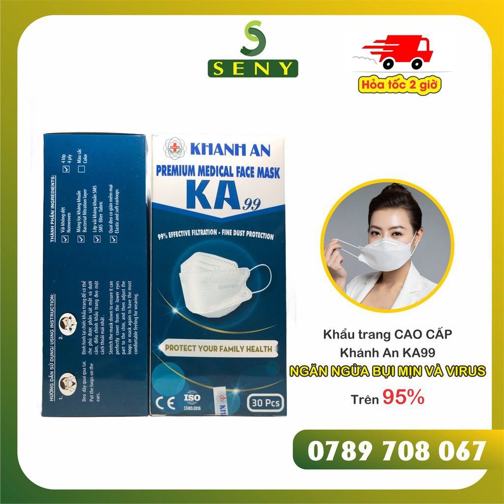 Khẩu trang 4d mask hàn quốc Khánh an hộp 30 cái Ngăn Ngừa Vi Khuẩn Bảo Vệ Hô Hấp