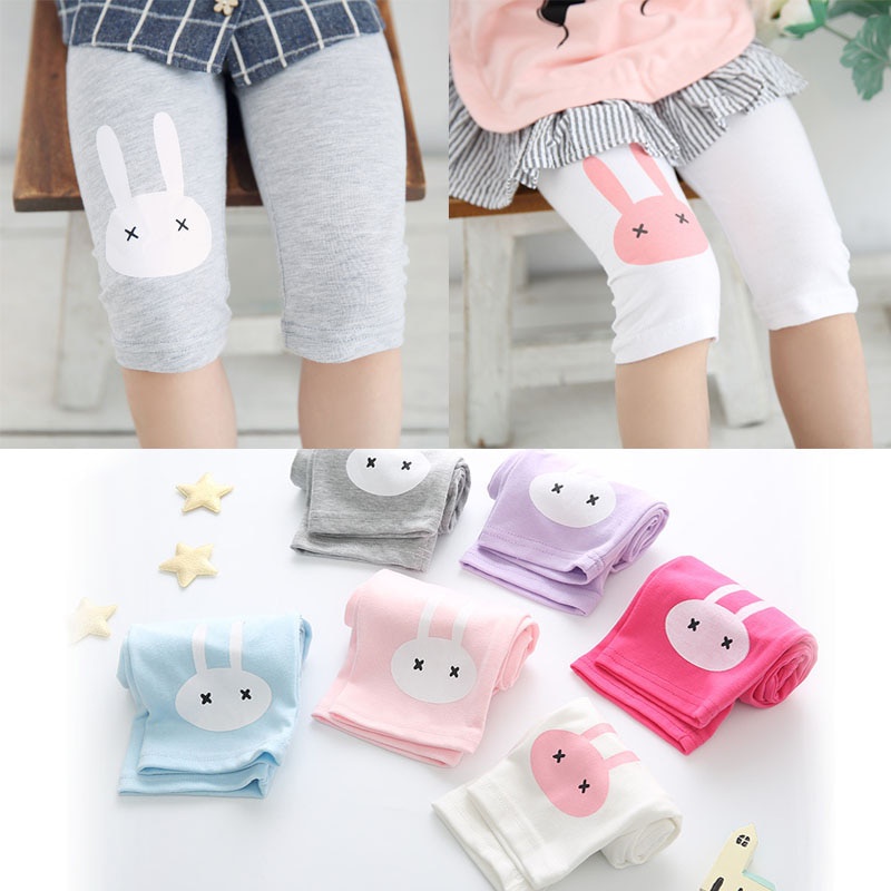 Quần Legging Cotton Dài Tới Gối Màu Sắc Kẹo Ngọt Xinh Xắn Cho Bé Gái