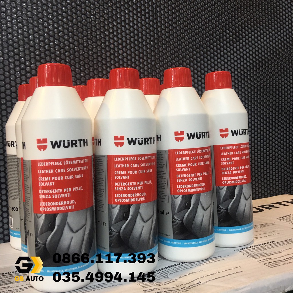 Dưỡng da nội thất ô tô Wurth Leather Care - Dùng được cho các loại vật liệu da , tui xác , ví ao da