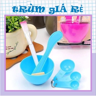 Bộ bát 4in1 - bộ 4 dụng cụ trộn mặt nạ đắp mặt, trộn mask - gồm bát, thìa đong, que trộn, cọ quét