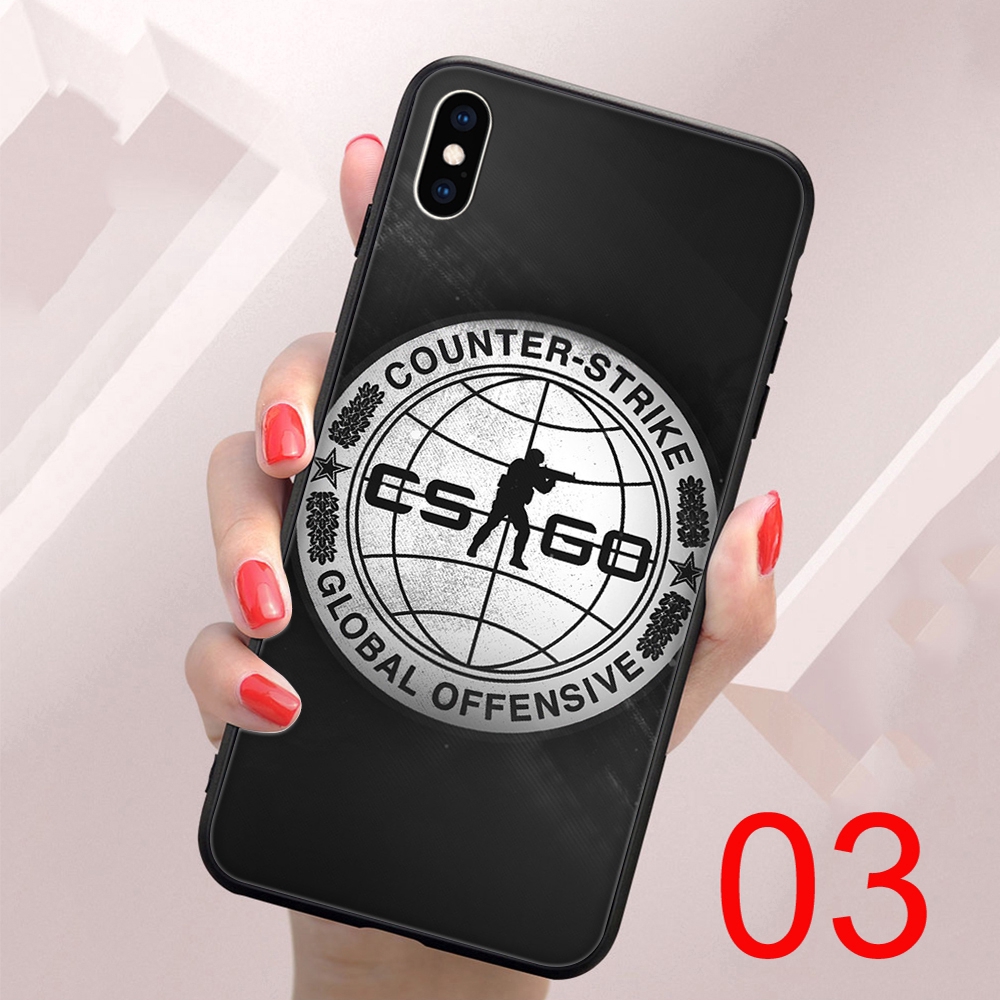 Ốp điện thoại silicon dẻo viền đen in hình game Counter-Strike CSGO cho iPhone 6 6s 7 8 Plus X XS Max XR 5 5S SE