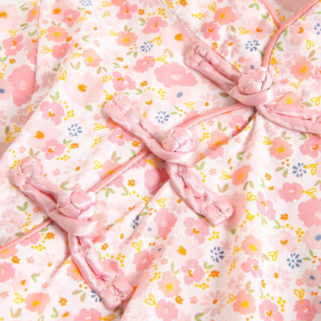 Bộ áo liền quần SANLUTOZ hoạ tiết bông nhí xinh xắn thời trang mùa hè cho bé sơ sinh