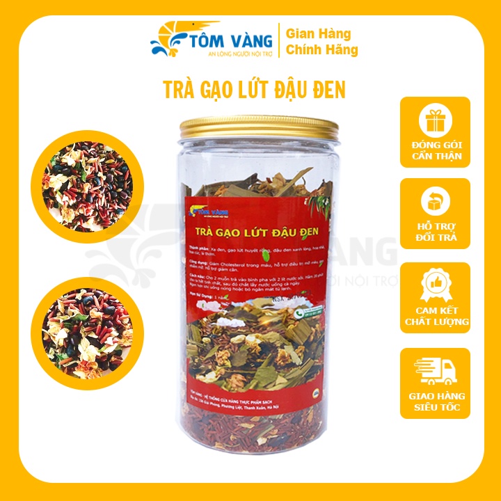 Trà gạo lứt, Đậu Đen Xanh Lòng, Đậu đỏ, lá dứa, hoa nhài, cỏ ngọt rang tay