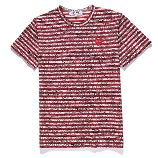 Mới play comme des garcon cổ điển thêu áo nam nữ trái tim đỏ áo