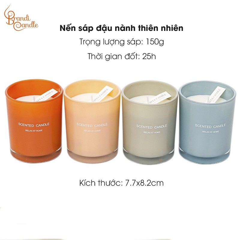 Nến thơm handmade citta relax at home hũ 4 màu hộp quà nơ