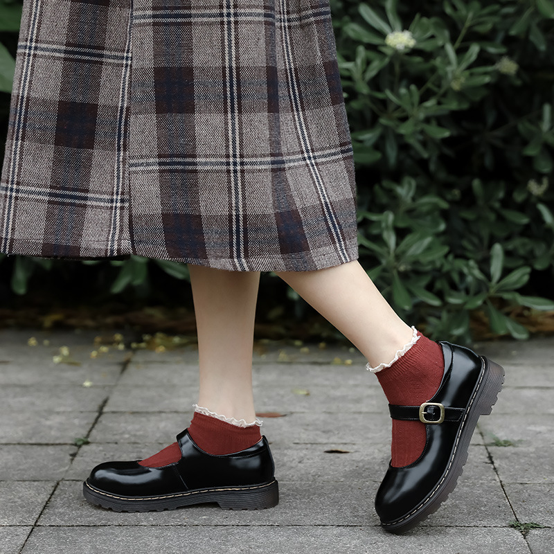 Giày Nữ Lolita Retro Vòng Giày Mary Jane Của Phụ Nữ Giày Da Dày Của Phụ Nữ Nhật Bản Nữ Giày Da | BigBuy360 - bigbuy360.vn