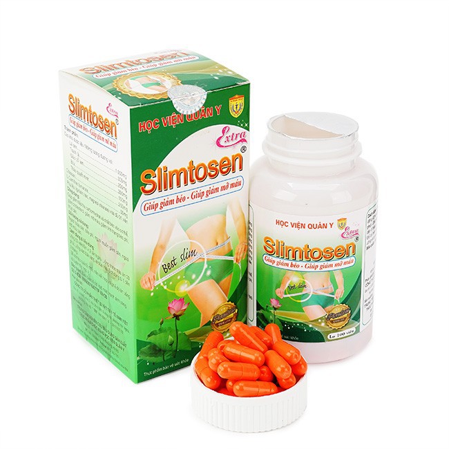 Hàng Chính Hãng - Liệu Trình Giảm Cân Thảo Dược Lá Sen Học Viện Quân Y Slimtosen Extra Việt Nam  - 4 HỘP