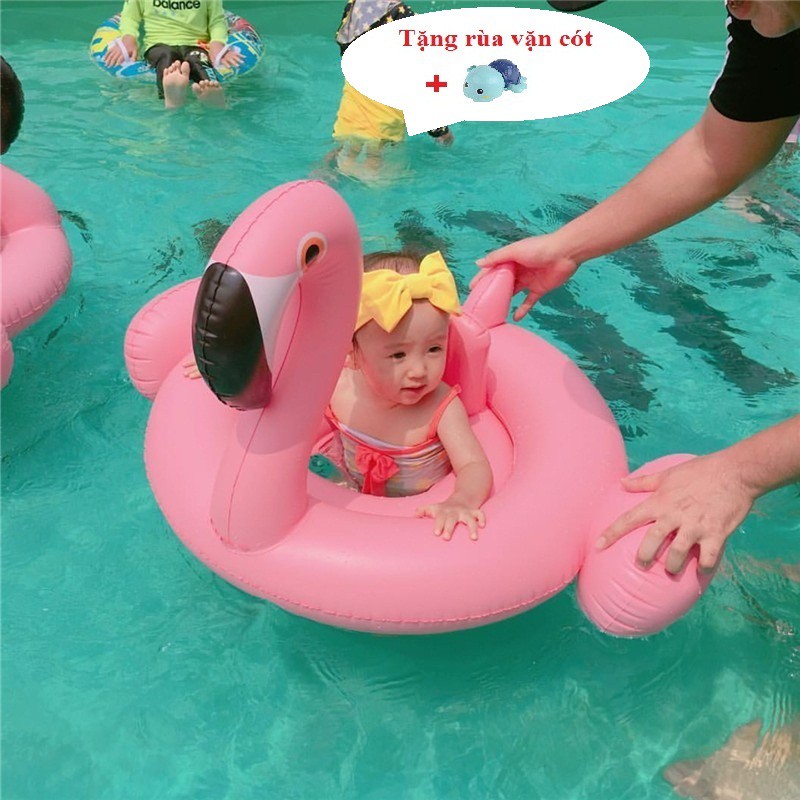 Phao Bơi Hồng Hạc Chống Lật Cho Bé Tặng Rùa Bơi