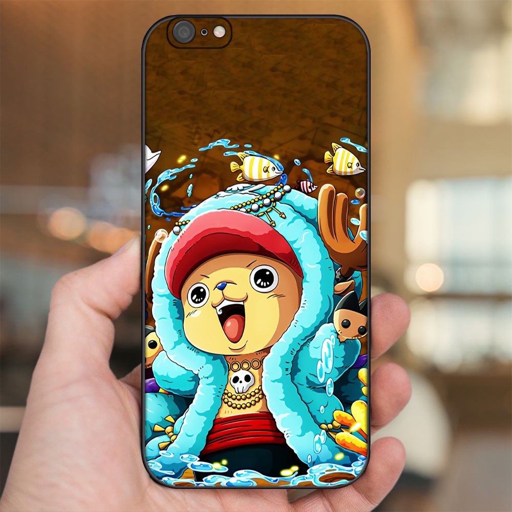 Ốp lưng iPhone 6 Plus, 6s Plus dẻo đen cạnh vuông in hình Chopper One Piece Đảo Hải Tặc