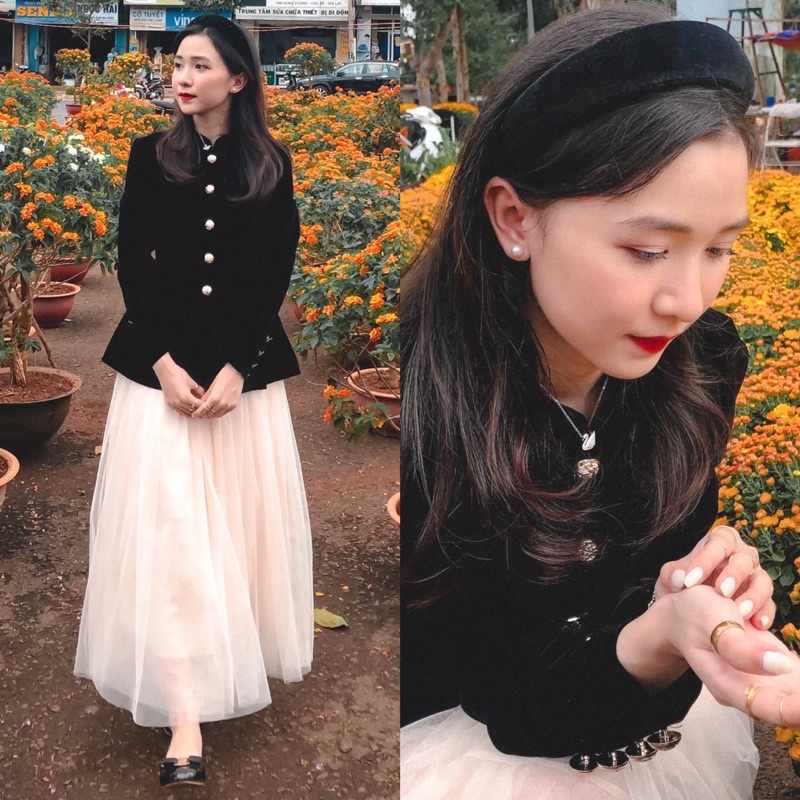 Áo nhung tiểu thư