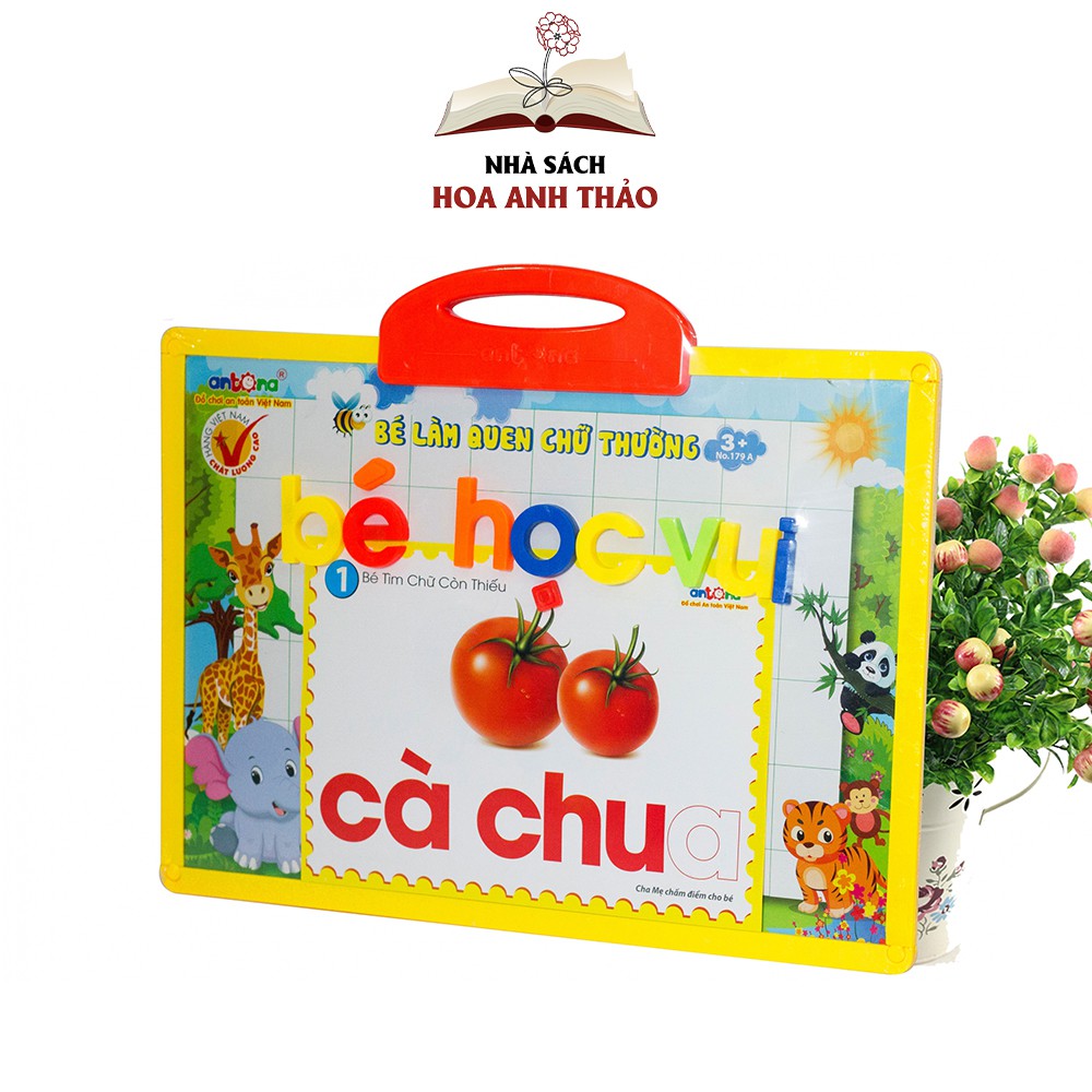 Đồ chơi Bảng nam châm Antona: Bé làm quen chữ thường và vỉ chữ số