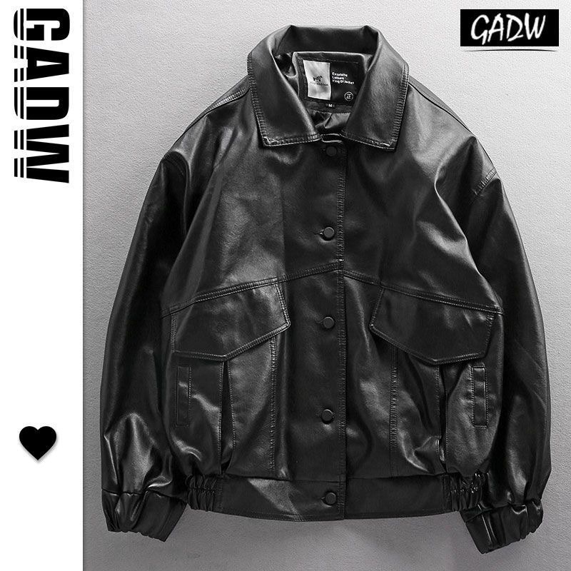 Bomber biker dáng crop dài unisex