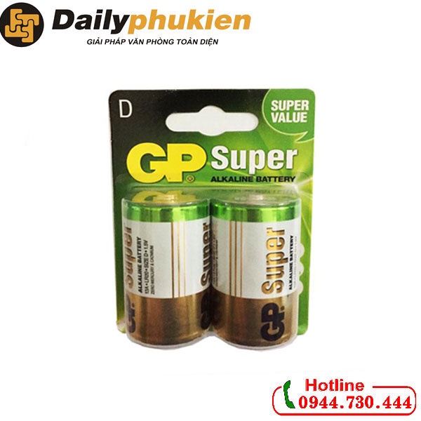 Pin đại D 1.5V GP Alkaline 13AU U2 vỉ 2 viên dailyphukien