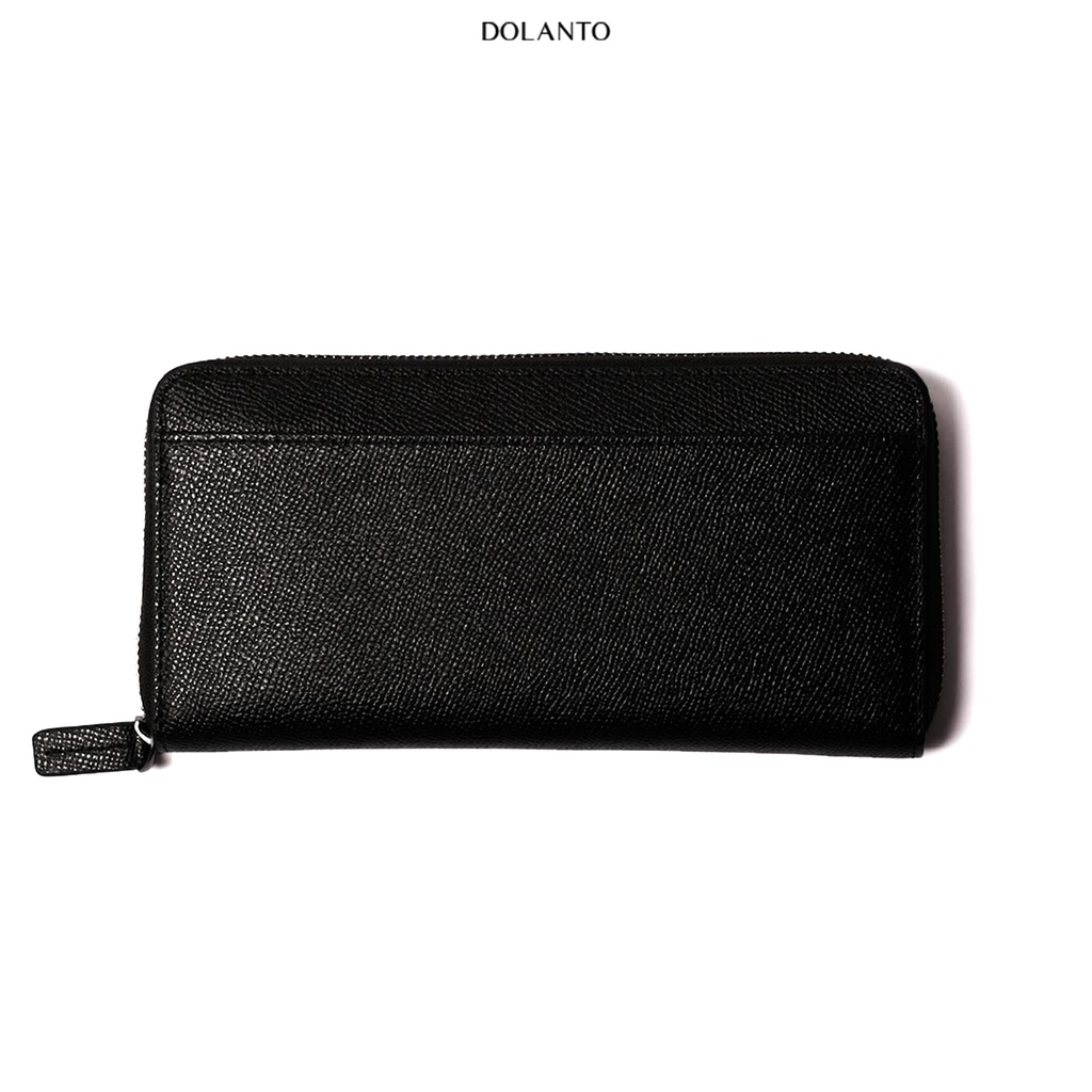 Bóp Ví Da Dài Nam Nữ DEVON Da Saffiano Cầm Tay Khóa Kéo Nhiều Ngăn Đựng Thẻ Cao Cấp Chống Thấm Mini Bò Thật Đứng DOLANTO