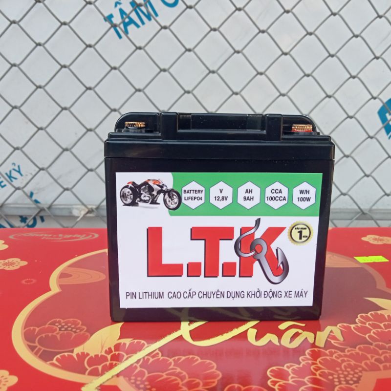 Ắc quy pin lithium 12.8v 9ah khởi động xe 125cc độ đèn