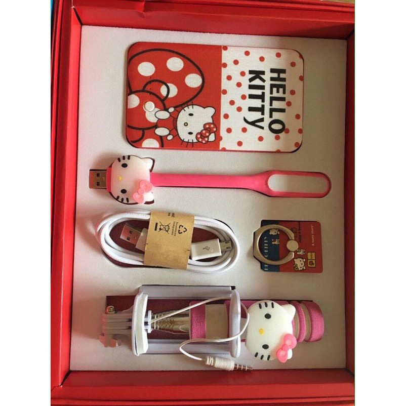 Combo sạc dự phòng Hello Kitty - Doremon hàng oki -shop SLIMEMOCHISQUISHY