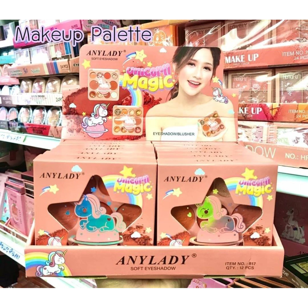 PHẤN MẮT KÈM PHẤN TẠO KHỐI 11 Ô UNICORN MAGIC ANYLADY