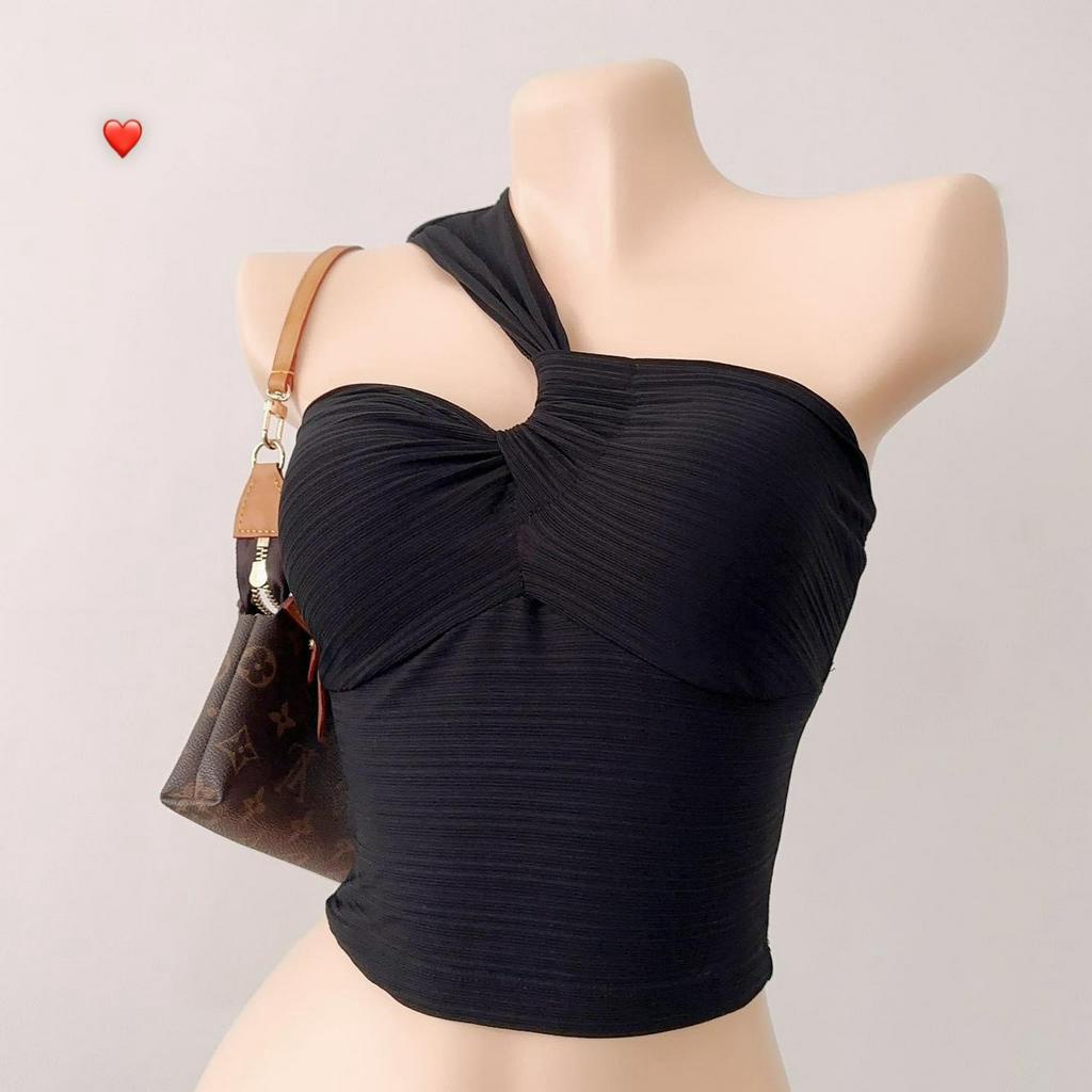 áo xốp xéo luồn bản chéo cổ xinh