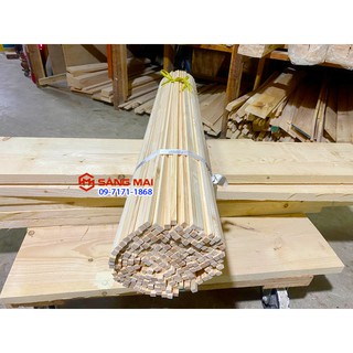 Thanh gỗ thông vuông 1cm x 1cm x dài 120cm + bào láng 4 mặt