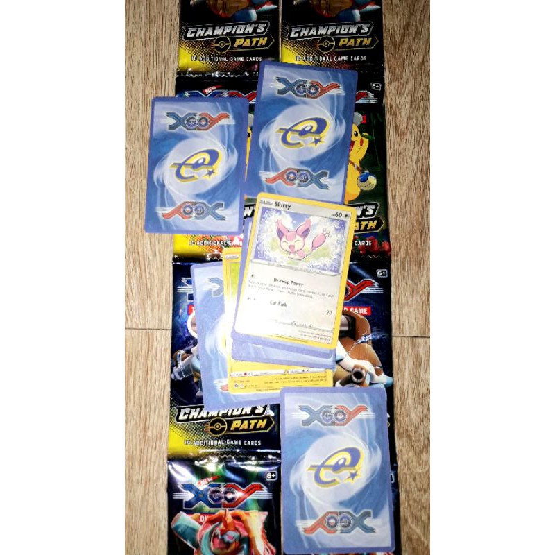 sét 12 pack có 96 thẻ bài Pokemonn_Champion Path VMax bằng giấy bóng cứng óng ánh tiếng Anh