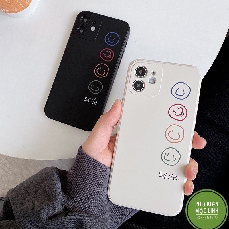 V Ốp Iphone 11 1Pro Maxx 7 8 Plus X Xs Max Xr 6plus Cute hình Smile mặt cười in 3D silicon bảo vệ camera