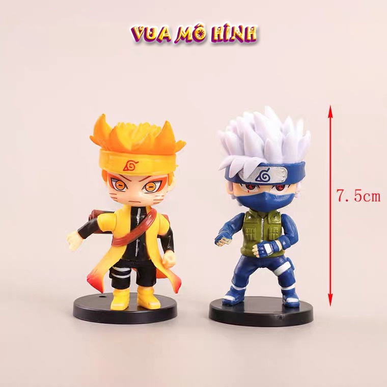 Mô hình Naruto- Mô hình 12 nhân vật trong Naruto phong cách chibi để trong xe ô tô hoặc phòng, chiều cao 7cm