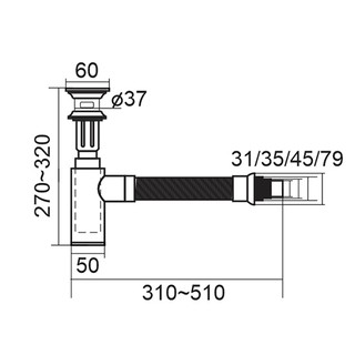 Bộ xi phông ống xả lavabo ZXP020