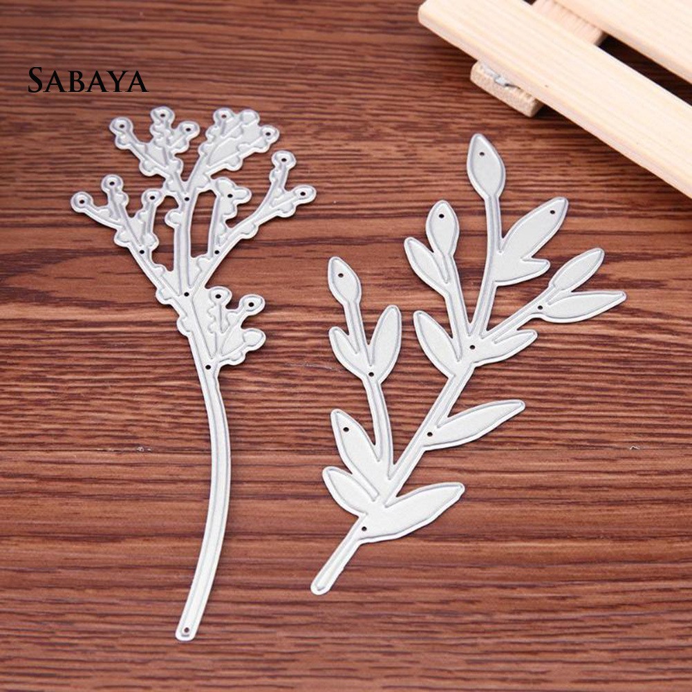 Khuôn Cắt Giấy Làm Từ Kim Loại Hình Cành Cây Dùng Trang Trí Sổ Tay