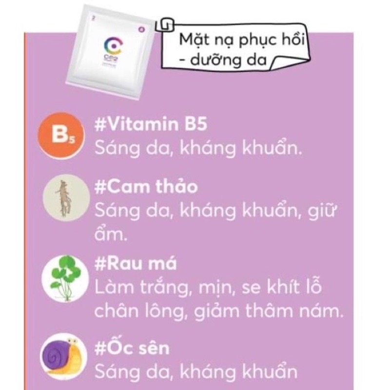 🌸 Mặt nạ phục hồi – dưỡng da CO2