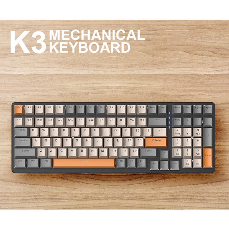 Bàn phím cơ miễn phí Wolf K3 980 Trò chơi 100 phím Bàn phím máy tính chơi game trục trao đổi nóng tùy chỉnh