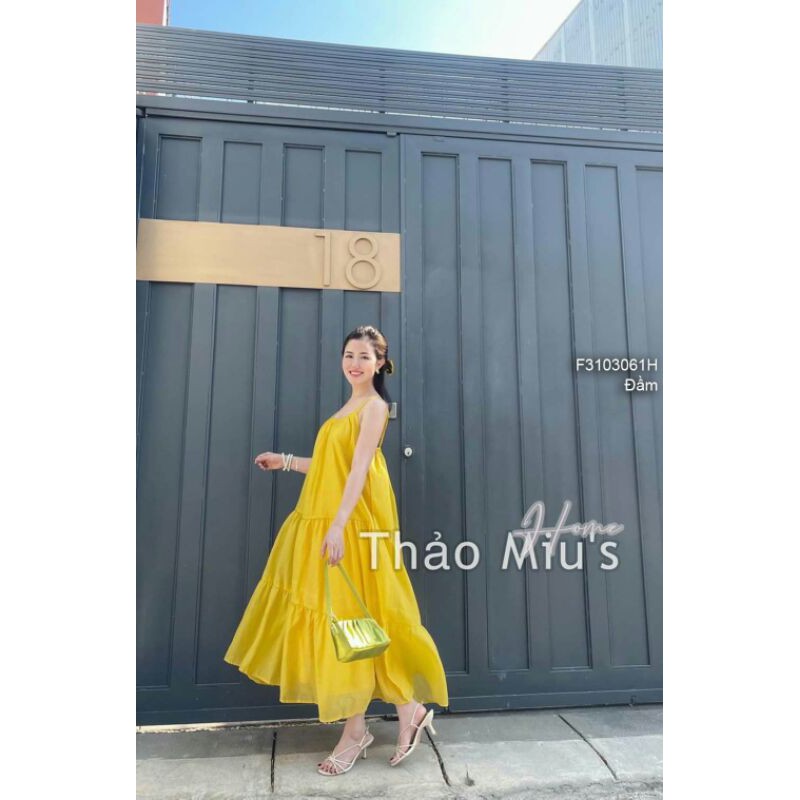 Đầm maxi tơ bèo tầng dáng suông rộng 2 dây!