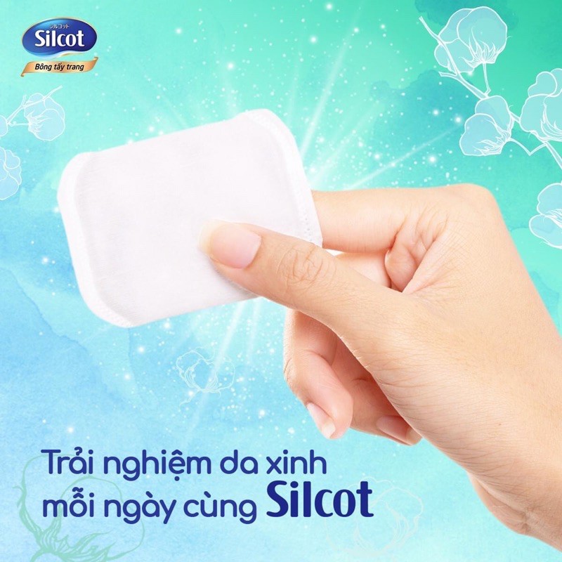 Bông tẩy trang Silcot Nhật Bản Hộp 82 miếng/66 miếng cao cấp xanh lá - Silcot Unicharm [siêu rẻ] tẩy sạch sâu