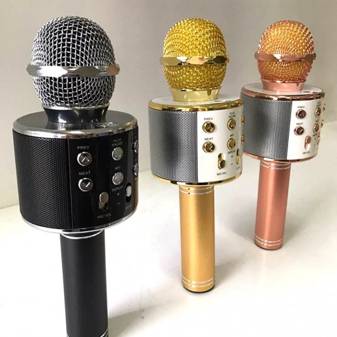 Micro bluetooth hát karaoke không dây WS858 đa năng, giá rẻ duy nhất trên thị trường có khả năng kết nối ra loa ngoài