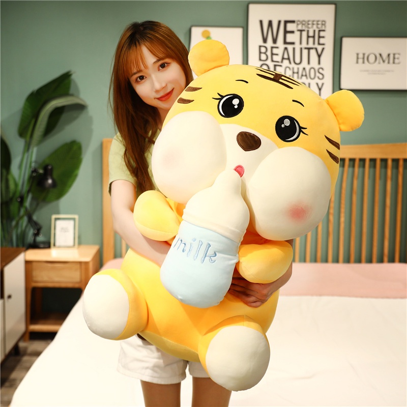 ❤90CM Milk Bottle Rabbit Plush Toy Down Cotton Stuffed Doll Birthday Gift Bed Large Sleep Pillow Bed Decoration Doll Child Gift