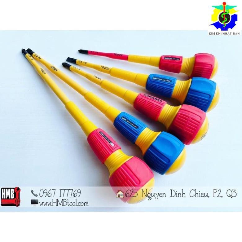 🇯🇵Made in Japan🇯🇵 Tô vít cán tròn cách điện 1000V Anex No.7900