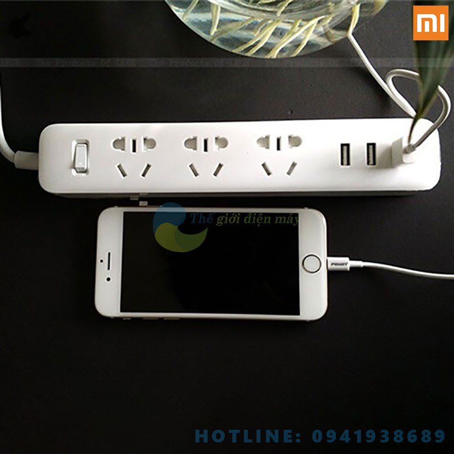 Ổ cắm điện kéo dài xiaomi power strip tích hợp 3 cổng sạc usb và 3 ổ cắm BH 6 tháng