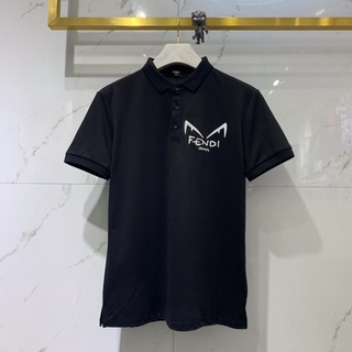 2021 summer men's short-sleeved polo shirt, small monster eyes logo print on the chest, pure cotton fabric