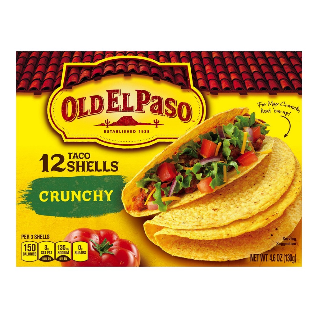 Vỏ bánh Taco Shells hiệu Old El Paso Taco Shells 12 cái