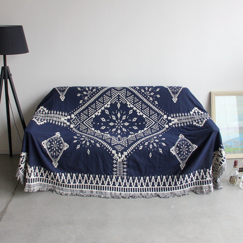 Thảm Vintage Vải Cotton Cao Cấp Nhập Khẩu Bohemian 130x180cm