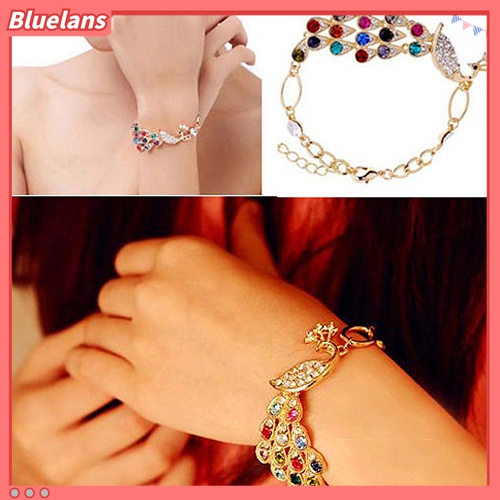 Vòng tay hợp kim đính đá đá màu kiểu dáng sang trọng cho nữ